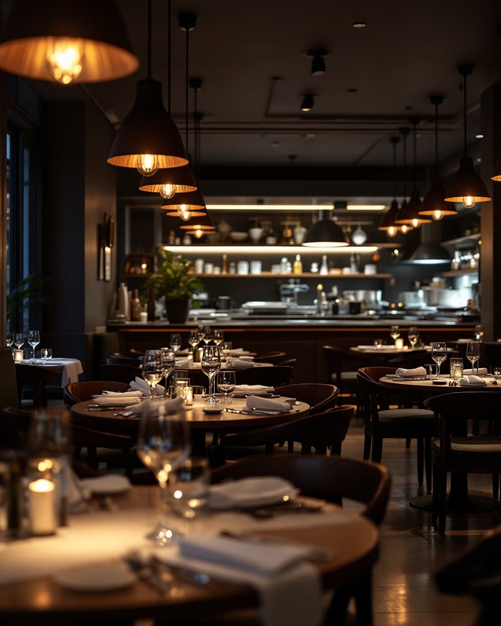Salón de un restaurante en Medellín antes del servicio